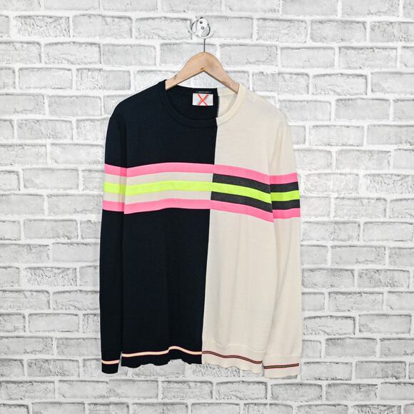 Nick Wooster x Paul & Shark Navy Beige Color Block Sweater size Large - Picture 1 of 8